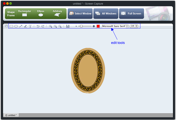 capture ellipse region on mac