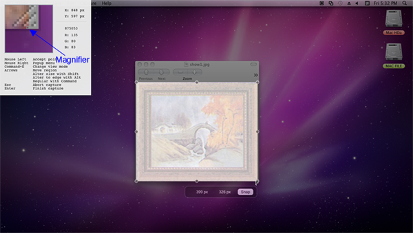 capture rectangular region on mac