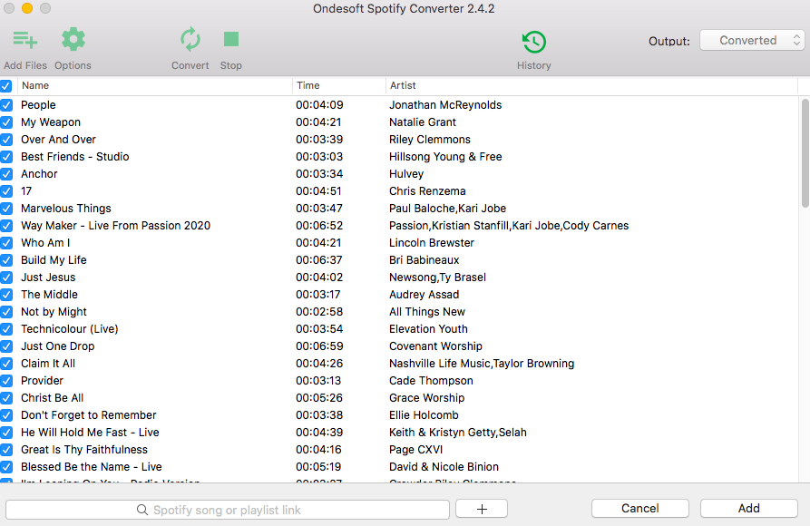 ondesoft spotify playlist downloader..